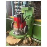 Big wood working bench  with vises and wood homemade turning lathe   nice setup