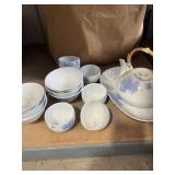 box of glassware and dishes