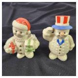 Lot Of Six Lenox Holiday Snowmen 3.5" Christmas 4th Of July Halloween Thanksgiving Graduation May Flowers