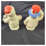 Lot Of Six Lenox Holiday Snowmen 3.5" Christmas 4th Of July Halloween Thanksgiving Graduation May Flowers