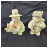 Lot Of Six Lenox Holiday Snowmen 3.5" Christmas 4th Of July Halloween Thanksgiving Graduation May Flowers
