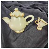 Lot Of Two Disney Lenox Figures Cogsworth Right On Time And Mrs. Potts & Chip