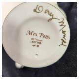 Lot Of Two Disney Lenox Figures Cogsworth Right On Time And Mrs. Potts & Chip