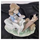 LLADRO Figurine Barnyard SeaSaw Retired 6025 Great Condition