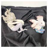 LLADRO Figurine 1410 Mermaid And 6859 Fish Great Condition