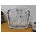 Lasko 20 in. 3 Speeds Box Fan in White with Save-Smart Technology for Energy Efficiency, Carry Handle