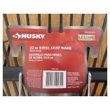 (2) Husky 53 in. Long Wood Handle 22 in. Steel Leaf Rake
