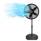 Lasko 18 in. 3 Speed Oscillating Pedestal Fan with Adjustable Height, Easy Assembly, and Quiet Cooling for Any Room in Black