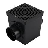 (2) NDS 9 in. x 9 in. Plastic Square Drainage Catch Basin in Black, 2 Opening Kit