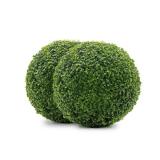 NATURAE DECOR Boxwood 11 in. Artificial Foliage Ball Hedges 2 Pieces