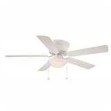 Hugger 52 in. LED Indoor White Ceiling Fan with Light Kit