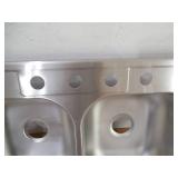 Glacier Bay Neptune Drop-In Stainless Steel 33 in. 4-Hole Double Bowl Kitchen Sink