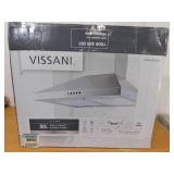 Vissani Siena 30 in. 350CFM Convertible Pyramid Wall Mount Range Hood in Stainless Steel with Charcoal Filter and LED Lighting