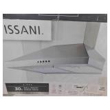 Vissani Siena 30 in. 350CFM Convertible Pyramid Wall Mount Range Hood in Stainless Steel with Charcoal Filter and LED Lighting