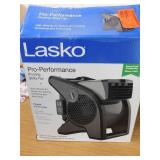 New Lasko 11.2 in. 3 Speeds Blower Fan in Gray with Carry Handle, Circuit Breaker, Power Outlets, High Velocity Utility Pivoting