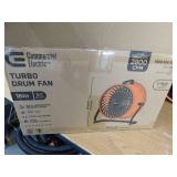 Commercial Electric 16 in. 3-Speed Drum Floor Fan in Orange High Velocity Turbo