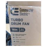 Commercial Electric 16 in. 3-Speed Drum Floor Fan in Orange High Velocity Turbo