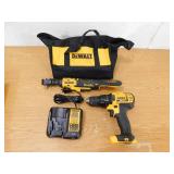 Dewalt 20v Power tool Lot Drill & Ratchet