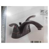 Glacier Bay Builders 4 in. Centerset Double Handle Low-Arc Bathroom Faucet in Bronze