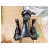 Glacier Bay Builders 4 in. Centerset Double Handle Low-Arc Bathroom Faucet in Bronze