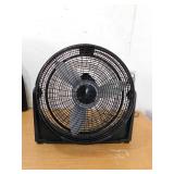Lasko 20 in. 3 Speeds Floor Fan in Black with 90 Degrees Tilt Adjustment, Built-In Carry Handle, Wall Mountable
