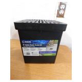 (2) NDS 9 in. x 9 in. Plastic Square Drainage Catch Basin in Black, 2 Opening Kit