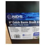 (2) NDS 9 in. x 9 in. Plastic Square Drainage Catch Basin in Black, 2 Opening Kit