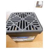 (2) NDS 9 in. x 9 in. Plastic Square Drainage Catch Basin in Black, 2 Opening Kit