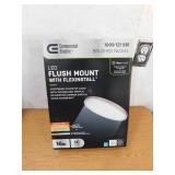 Commercial Electric Flexinstall Oval 16 in. Brushed Nickel Indoor Integrated LED Recessed Ceiling Light with 5CCT Plus DuoBright