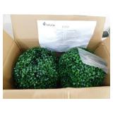 NATURAE DECOR Boxwood 11 in. Artificial Foliage Ball Hedges 2 Pieces