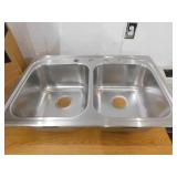 Elkay Pergola 33 in. Drop-in Double Bowl 20-Gauge Stainless Steel Kitchen Sink Only