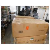 New - Nathan James Gracie 24 in. Modern Counter Height Bar Stool with Back, Brushed Light Brown Wood Legs, Natural Flax/Brown