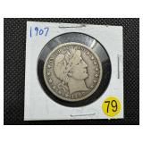 1907 Silver Barber Half Dollar