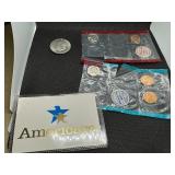Three Uncirculated Coin 1776-1976 Set; 1974-D Eisenhower Dollar and Two Partial 1970 Proof Sets