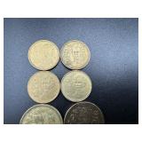 Four 100 Peso Mexican Carrenza Coins (1984 and 3 1987) and Four 1985 20  Peso Mexican Coins