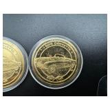 Two 24 Karat Gold Plated 1956 Corvette Coins