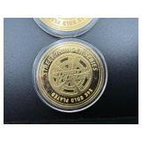 Two 24 Karat Gold Plated 1956 Corvette Coins