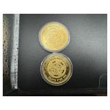 Two 24 Karat Gold Plated 1956 Corvette Coins