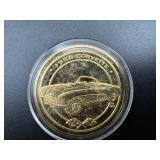 Two 24 Karat Gold Plated 1956 Corvette Coins