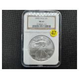 2008 American Silver Eagle NGC MS69 NGC Price Guide is $55