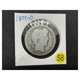 Better Date 1894-O Silver Barber Half Dollar PCGS Price Guide for a G4 is $45
