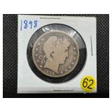 1898 Silver Barber Half Dollar