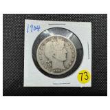 1904 Silver Barber Half Dollar