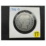 1906-O Silver Barber Half Dollar
