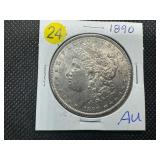 1890 Morgan Silver Dollar Marked AU When Purchased