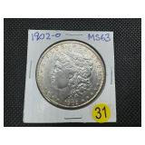 1902-O Morgan Silver Dollar Marked MS63 When Purchased