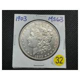 1903 Morgan Silver Dollar Marked MS63 When Purchased