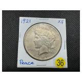 Key Date 1921 Peace Dollar Marked XF When Purchased
