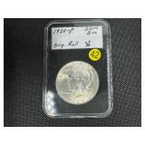 1924 Peace Silver Dollar from Original Roll  in Slab Marked Gem BU When Purchased PQ Coin with Great Luster