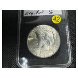 1924 Peace Silver Dollar from Original Roll  in Slab Marked Gem BU When Purchased PQ Coin with Great Luster